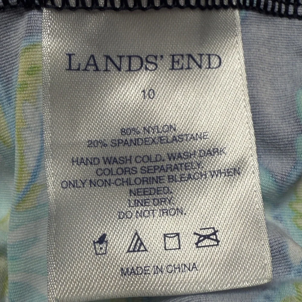 Lands' End Paisley Floral Twist Front Underwire Tankini Swim Top Navy Size 10 - Picture 6 of 15